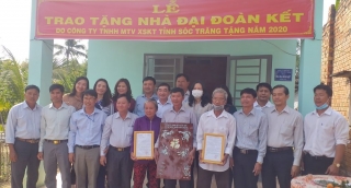 Công ty TNHH MTV XSKT tỉnh Sóc Trăng: Trao tặng nhà đại đoàn kết tại huyện Châu Thành