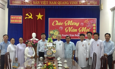 Tây Ninh: Các tổ chức tôn giáo chúc Tết Ban Dân vận Tỉnh ủy