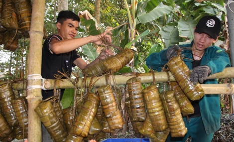 Những đòn bánh tét thắm tình hậu phương