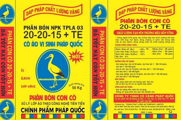 Các sản phẩm phân bón có nhãn hiệu mang biểu tượng con cò, con hạc đều đạt chất lượng