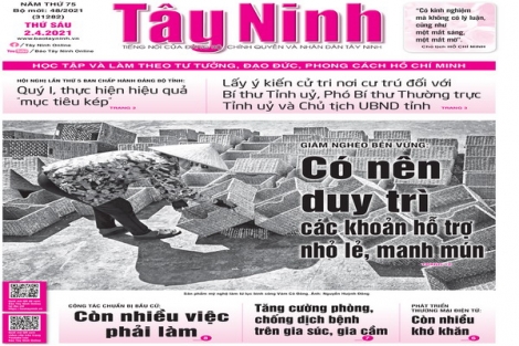 Điểm báo in Tây Ninh ngày 02.04.2021