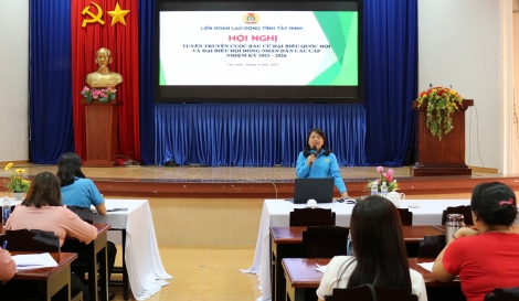 Liên đoàn Lao động tỉnh tổ chức tuyên truyền bầu cử đại biểu Quốc hội và đại biểu HĐND các cấp tại huyện Gò Dầu