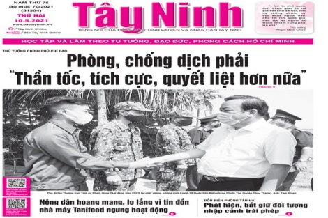 Điểm báo in Tây Ninh ngày 10.05.2021