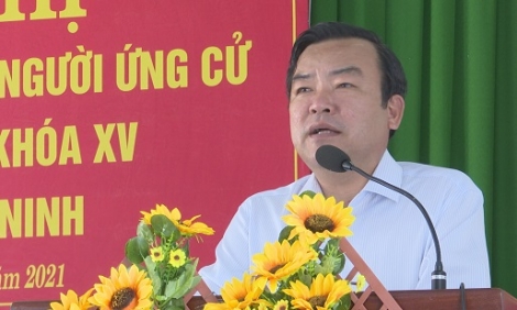Ứng cử viên ĐBQH Đơn vị bầu cử số 1 tiếp xúc hơn 100 cử tri xã an Thạnh huyện Bến Cầu