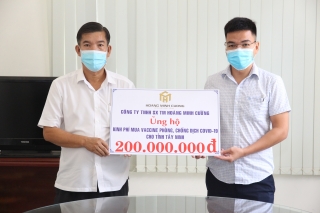 Công ty Hoàng Minh Cường (Trảng Bàng) ủng hộ 200 triệu đồng mua vaccine ngừa Covid-19