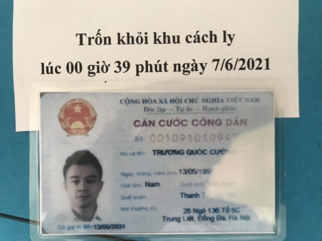 Truy tìm người trốn cách ly