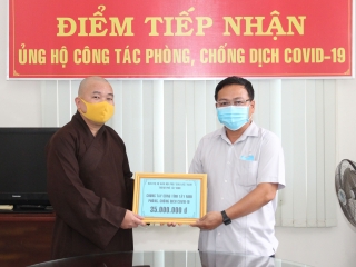 Ban Trị sự Giáo hội Phật giáo Việt Nam TP. Tây Ninh: Ủng hộ 35 triệu đồng mua vaccine ngừa Covid-19
