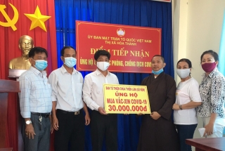 Hòa Thành: Tiếp nhận tiền ủng hộ công tác phòng chống dịch Covid-19