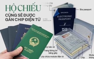 Từ ngày 14.8, hộ chiếu sẽ được gắn chip điện tử
