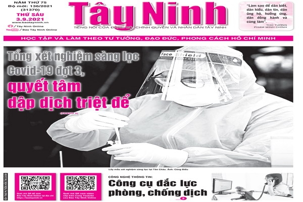 Điểm báo in Tây Ninh ngày 03.09.2021