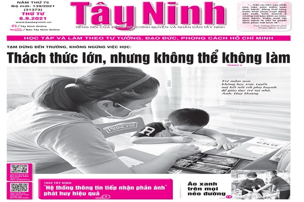 Điểm báo in Tây Ninh ngày 08.09.2021