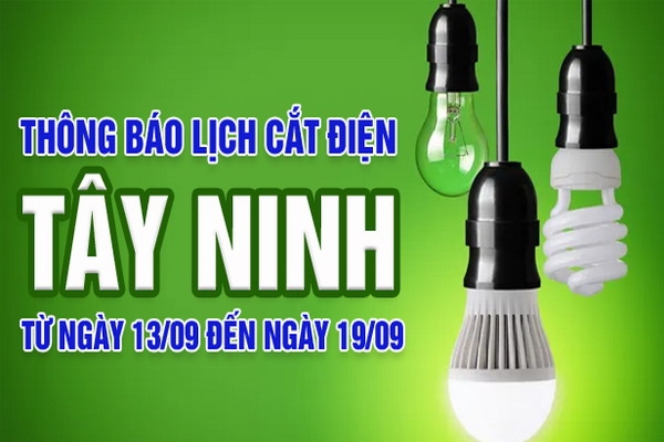 Thông báo ngừng cung cấp điện từ ngày 13.9 đến 19.9.2021