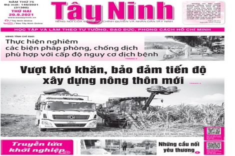 Điểm báo in Tây Ninh ngày 20.09.2021