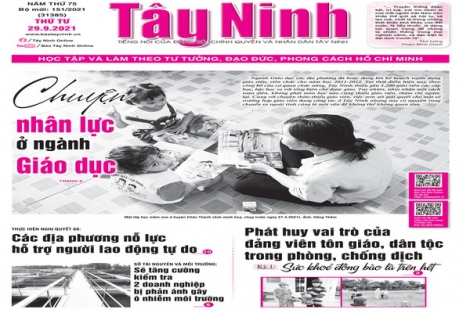 Điểm báo in Tây Ninh ngày 29.09.2021