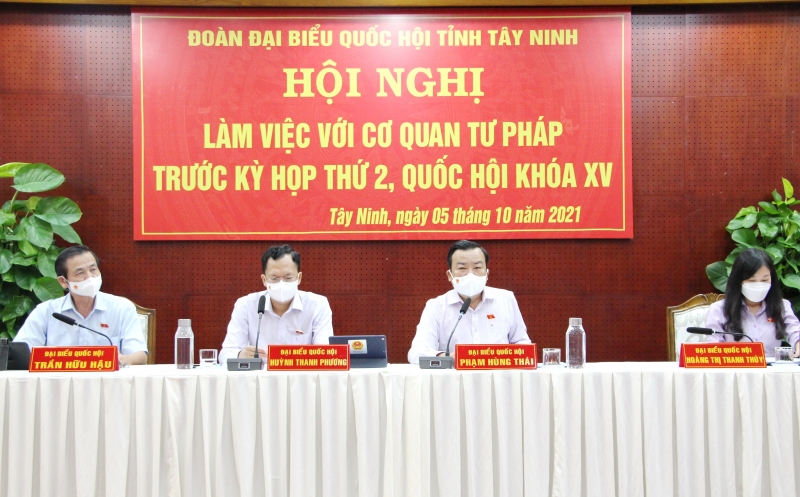 Làm việc với cơ quan Tư pháp trước kỳ họp thứ 2, Quốc hội khóa XV