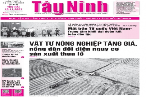 Điểm báo in Tây Ninh ngày 15.11.2021