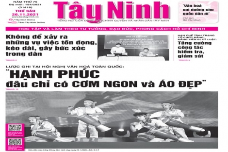 Điểm báo in Tây Ninh ngày 26.11.2021