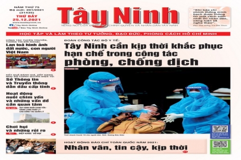 Điểm báo in Tây Ninh ngày 25.12.2021