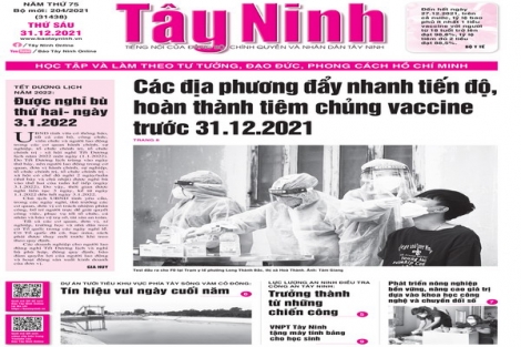 Điểm báo in Tây Ninh ngày 31.12.2021