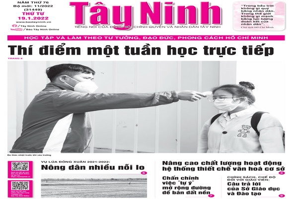 Điểm báo in Tây Ninh ngày 19.01.2022