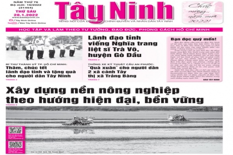 Điểm báo in Tây Ninh ngày 28.01.2022