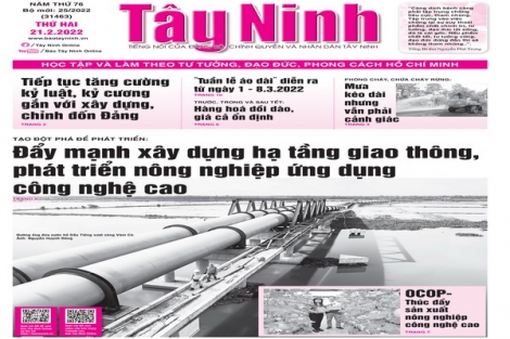 Điểm báo in Tây Ninh ngày 21.02.2022