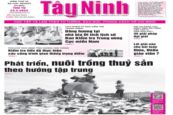 Điểm báo in Tây Ninh ngày 23.02.2022