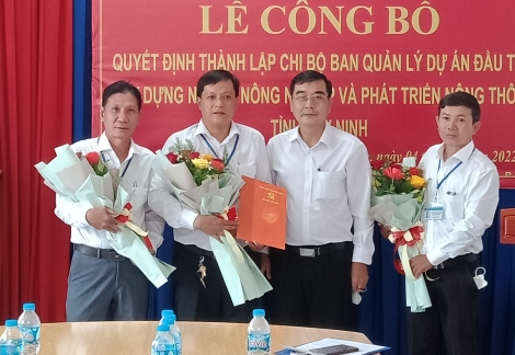 Thành lập Chi bộ Ban Quản lý dự án đầu tư xây dựng ngành nông nghiệp và phát triển nông thôn tỉnh