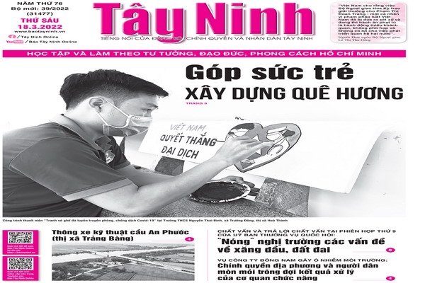 Điểm báo in Tây Ninh ngày 18.03.2022