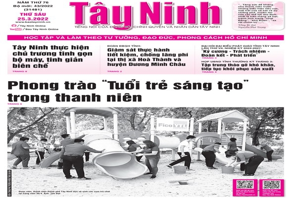 Điểm báo in Tây Ninh ngày 25.03.2022