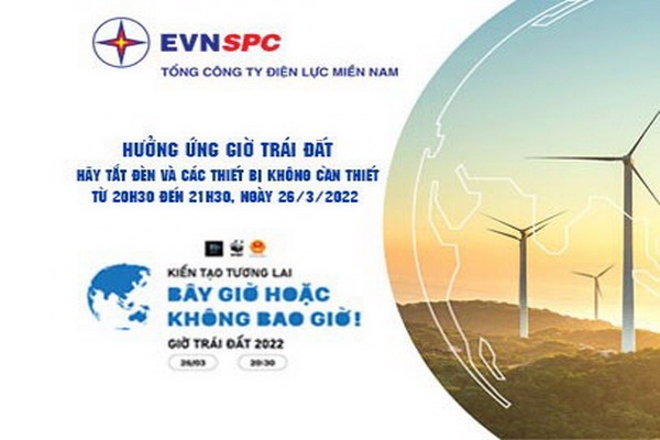 Hãy tiết kiệm điện và hưởng ứng giờ trái đất năm 2022