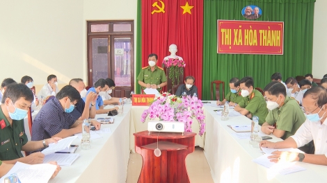 Hòa Thành: Sơ kết phòng chống tội phạm và trật tự an toàn giao thông quý I.2022