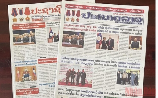 Báo chí Lào đưa tin về hoạt động của Chủ tịch Quốc hội Vương Đình Huệ tại Lào