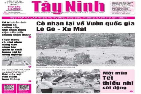 Điểm báo in Tây Ninh ngày 03.06.2022