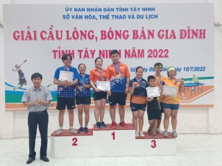 Tây Ninh tổ chức giải cầu lông, bóng bàn gia đình năm 2022