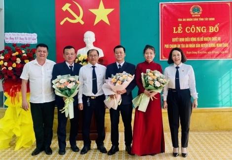 Bổ nhiệm Phó Chánh án TAND huyện Dương Minh Châu.