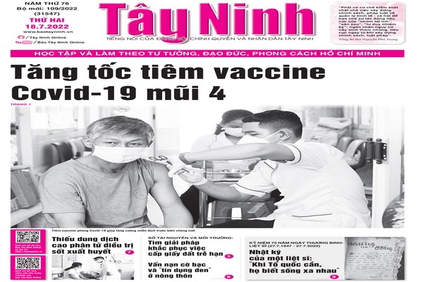 Điểm báo in Tây Ninh ngày 18.07.2022