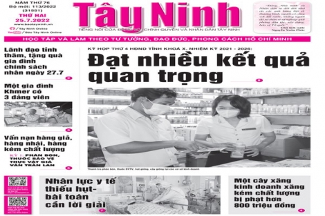 Điểm báo in Tây Ninh ngày 25.07.2022