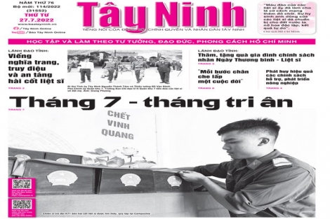 Điểm báo in Tây Ninh ngày 27.07.2022