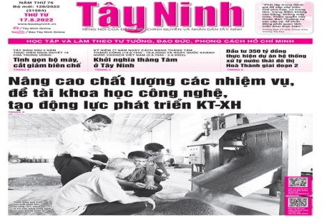 Điểm báo in Tây Ninh ngày 17.08.2022