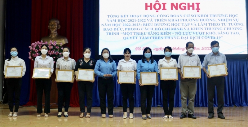 Gò Dầu: Tổng kết hoạt động Công đoàn trường học năm học 2021-2022