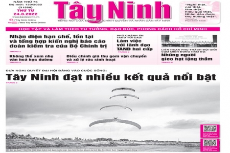 Điểm báo in Tây Ninh ngày 24.08.2022