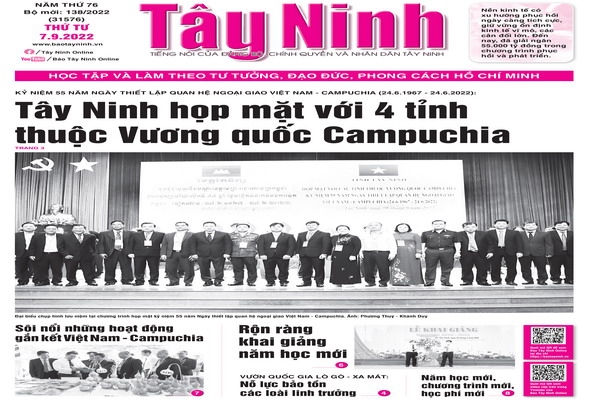 Điểm báo in Tây Ninh ngày 07.09.2022