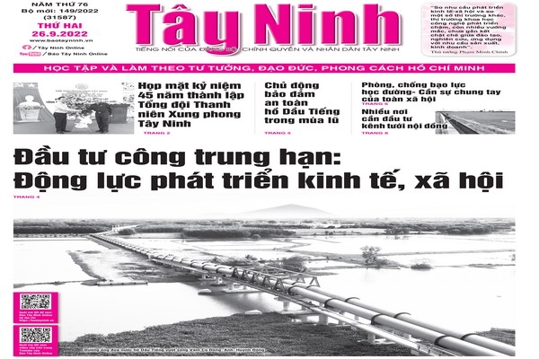 Điểm báo in Tây Ninh ngày 26.09.2022