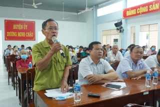 Trưởng đoàn ĐBQH đơn vị tỉnh Tây Ninh tiếp xúc cử tri huyện Dương Minh Châu