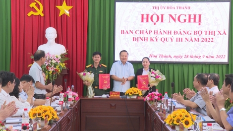 Đảng bộ thị xã Hoà Thành: Bổ sung 2 Uỷ viên BCH nhiệm kỳ 2022-2025