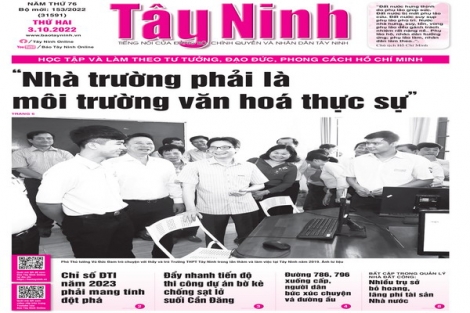 Điểm báo in Tây Ninh ngày 03.10.2022