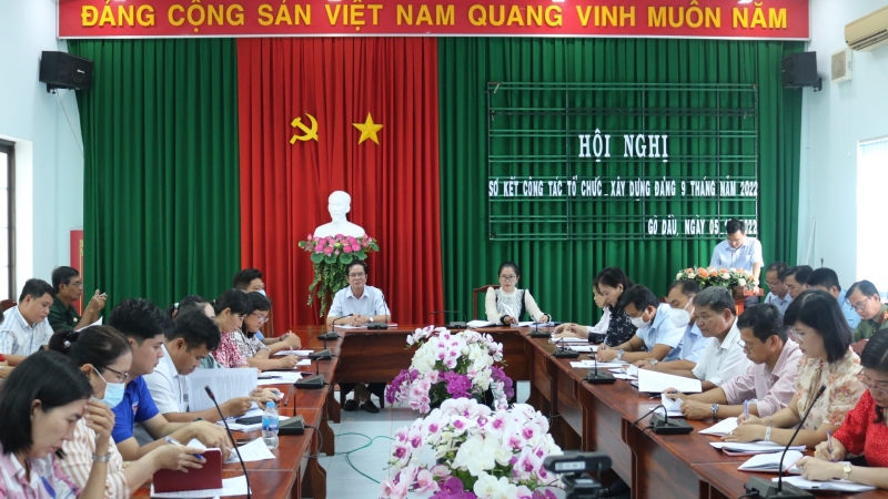 Gò Dầu: 9 tháng năm 2022 kết nạp đảng viên đạt trên 97%