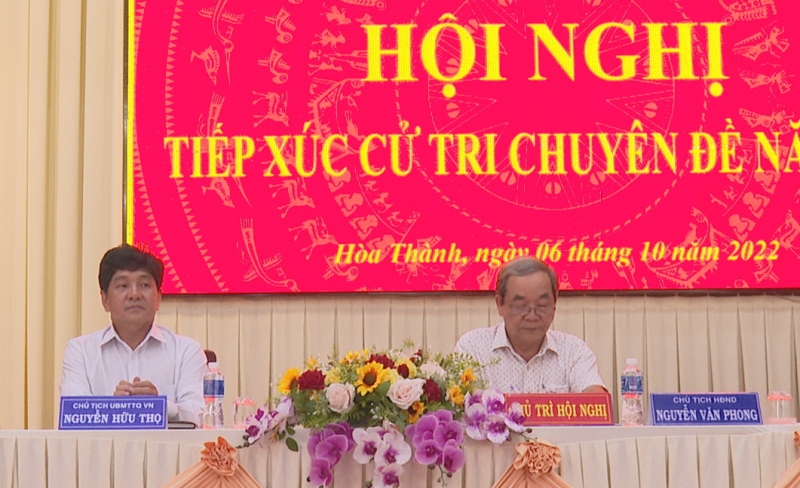 Hoà Thành: Tiếp xúc cử tri chuyên đề năm 2022