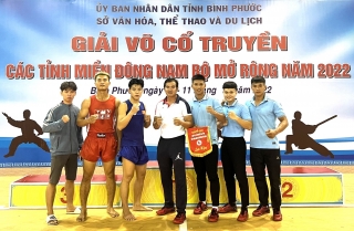 Đội tuyển Võ cổ truyền Tây Ninh giành 3 HCV tại Giải võ cổ truyền các tỉnh miền Đông Nam bộ mở rộng năm 2022